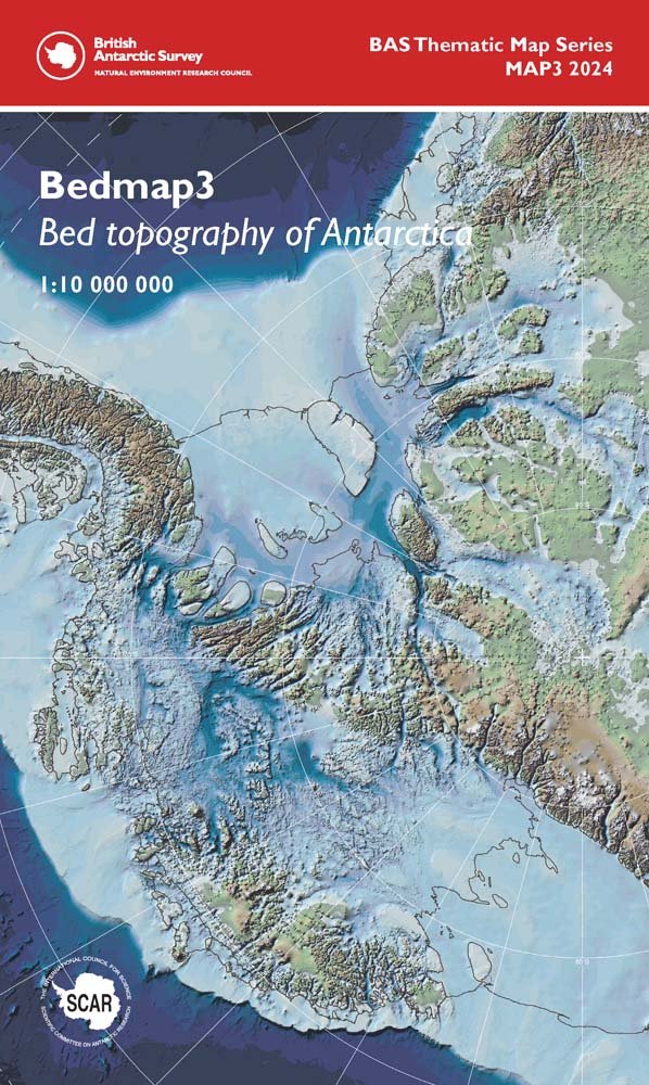 Bedmap3 Subglacial Topography Map