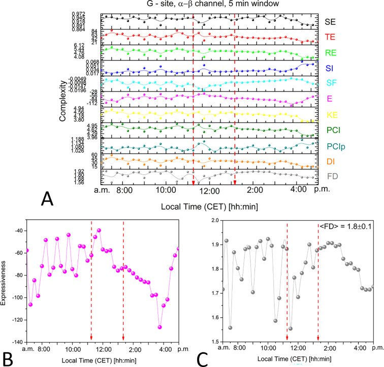 Bioelectrical complexity measures during eclipse