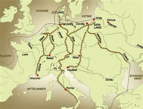European Trade Routes Focused on Metal Distribution