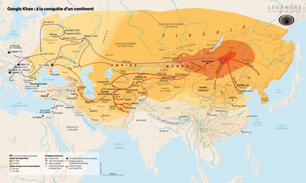 Genghis Khan genetic impact regional map