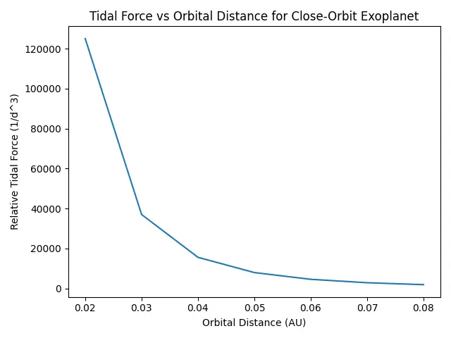 Tidal Force vs Orbital Distance