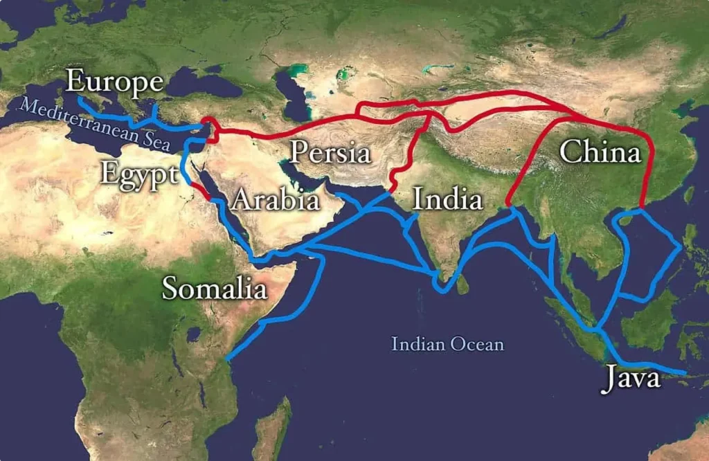Map showing ancient Arabian frankincense trade routes connected to Mystery of the Lost City research
