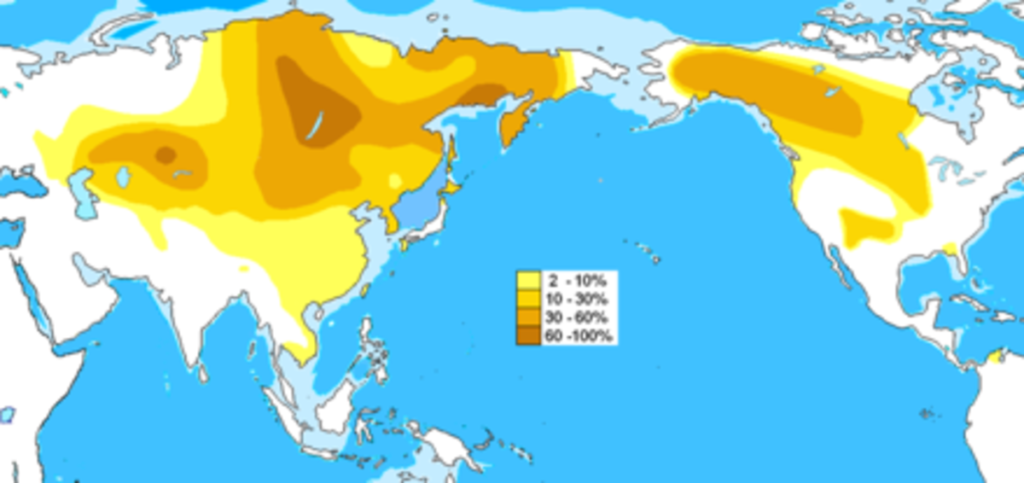 Modern Y‑chromosome frequency map across Asia