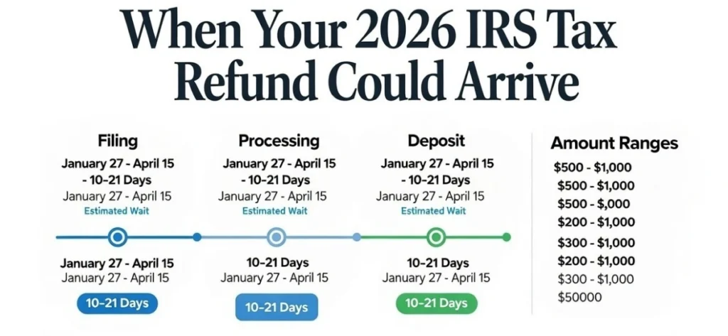 IRS refund dates for e-filed returns vs. paper returns, Jan–Mar 2026